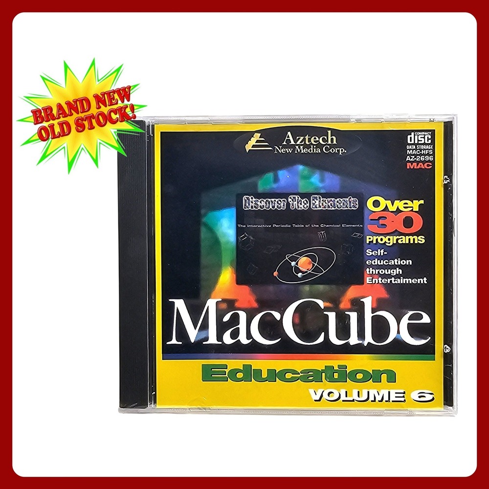 Aztech MacCube Vol 6 Education‎ Macintosh Software CD-ROM Vintage Sealed